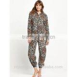 Leopard Print Polar Fleece Onesie,Adult Hoodies Onesie/pajama,sleepwear,jumpsuit,rompers thumbnail-1