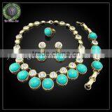 Wholesale Fashion Kallaite Heavy Jewelry Set Gold Plated for Young Girl (HA4122009 ) thumbnail-1