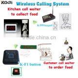 Kitchen Equipment Wireless Bell System From China Supplier K-200CD+K-999+K-F1 English Voice Display