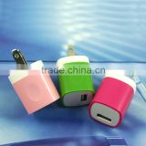 Regular travel USB home charger colorful single port phone charger for iPhone