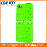 Set Screen Protector Stylus And Case For Iphone 5 , Hard Plastic Green Bling Diamond Mobile Phone Protective Shell