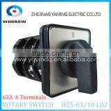 Rotary Switch HZ5-63/10 L02 63A 6 Terminals 2 Poles 2 Positions 0-1 Changeover Cam Switch Silver Contacts High Quality Yaming thumbnail-1