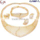 CJ1087 Gold Latest Italian Fashion Top High Quality Various Design Jewelry With Rhinestone Matching Dress for Party/wedding thumbnail-4