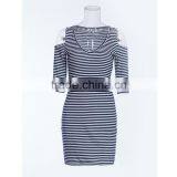 Hot Sale Knitted Fabric Simple Design Half Sleeve Lady Fashion Dress for Daily Life thumbnail-2