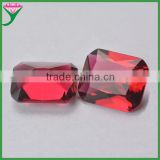 Glass gemstone supplier machine cut rose red octangle large glass gems