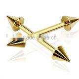 Gold Plated Spike Nipple Barbell Rings Nipple ConesBody Jewelry thumbnail-1