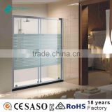 sliding glass shower door with release system