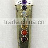 Pyrite Flat Pencil Chakra Pendant thumbnail-1