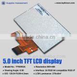 high luminance 5.0inch ips lcd panel for handle device