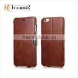 Icarer Vintage Leather Case for IPhone6 Plus,genuine Leather Wallet Case With Stand Function thumbnail-1