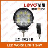 Accessorices for cars led work light, Ip67 8*3w Super bright Auto LED work light, 12v 24W the LED work light