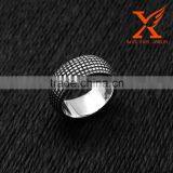 In Stock Wholesale Hollywood Star 2016 Men Trendy Cool Stainless Steel Vintage Tire Rectangle Pattern Band Smart Ring 10mm thumbnail-1