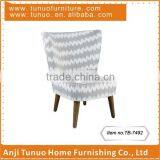 Solid Wood Chair for Cafe,Wing Shape Back,Piping Around,Printed Fabric Cover,TB-7492 thumbnail-1
