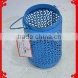 Decorative Blue Iron Lantern With Handle