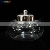 Ball Shape Glass Jar With Metal Colour Glass Lid