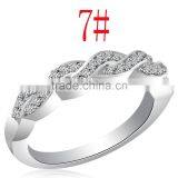 Sparkly Micro Pave Setting Good Quality Zircon Wedding Bands Twisted Ring For Unisex thumbnail-5