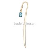 18k gold plated metal bookmark made with crystal E0013