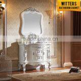 Hot Sale White Single Hole and Single Basin Bathroom Cabinet