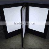 High-end PU Three Fold Leather Hotel Menu Led Illuminated Menu