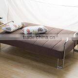 Living Room or Hotel Use Folded Fabric Sofa Bed With Simple Metal Armrest thumbnail-3