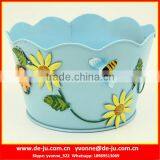 Antique Metal Flower Pot Painting Designs thumbnail-5