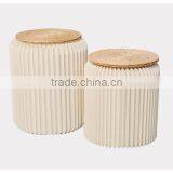 Creative Paper Furniture,Portable Small Stool,Pure Manual Round Stool Folding Stool (cream-colored) thumbnail-2