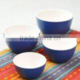 4Pcs Stoneware Mixing Bowl With Solid Color thumbnail-1