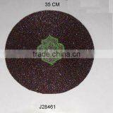 Brown Glass Bead Place Mats With Patterns in Green Out Line Other Colours Also Available thumbnail-1