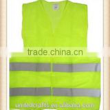 New High Visibility Safety Vest with Zipper Reflective Tape Strips yellow
