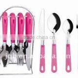 Stainless Steel Cutlery Set With Frosted Plastic Handle thumbnail-1