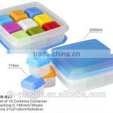 set of 10 combine container plastic storage box