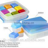 Set of 10 Combine Container Plastic Storage Box thumbnail-1