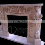 Modern Home Decoration Use Hand Carved Natural Marble Fireplace Mantels thumbnail-4