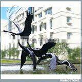 Outdoor Pool Decoration 5 Bronze Crane Sculpture thumbnail-1
