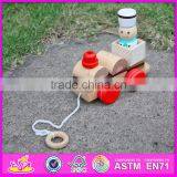 2015 Kids Toys Educational Pull Cart Wooden Block Toy,Wooden Colorful Block Pull Toy,Small Pull Line Block Toys for Sale W05B089 thumbnail-6
