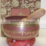 High Quality Colored Handmade in Nepal Tibetan Meditation Singing Bowl thumbnail-1