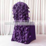 2016 New Design 3D Ruffled Wafer & Leaf Shape Taffeta Back Stretchy Lycra Chair Cover 100PCS For Sale thumbnail-2