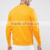 2017 Custom High Quality New Design Durable Baseball Collar 100% Cotton Jersey Yellow Casual Men Plain Zipper Bomber Jacket thumbnail-2