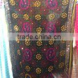 Black Hand Embroidered PHULKARI GEORGETTE DUPATTA SHAWL Stole thumbnail-1