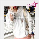 White Color Fleece Hoody Custom Sweatshirt Unisex Hoody thumbnail-1