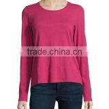 Jersey Fabric Pullover Style t Shirt/long-sleeve Organic Cotton Tee With Straight Hem thumbnail-2