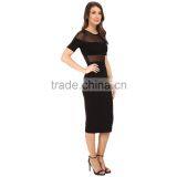 Simple Long Dress Black Lace Dress Patterns Party Dress for Fat Women thumbnail-4
