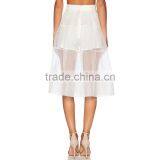 MGOO Top Sale Skirt Factory Sexy Transparent Skirts For Women White Organza High Waist Skirts 15145A253 thumbnail-3
