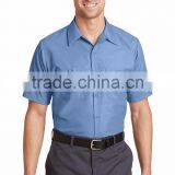 Factory Custom Logo Short Sleeve Shirt Uniform Work Clothes Cotton Mechanic Workwear In Baoding thumbnail-3