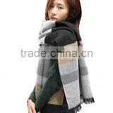 Fashion Winter Scarfs Casual Warm Women Grid Imitation Cashmere Scarves Brand Designer Shawls thumbnail-3
