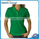 Ladies 60% Cotton 40% Polyester Polo Shirts Green Color thumbnail-1