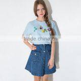 EY0309A 2015 Europe and America Fashion Single-breasted A-line Dress/Skinny Jeans Skirt of Tall Waist thumbnail-3