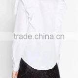 Runwaylover EY2390B Ladies Sexy Deep V-Neck 2017 Falbala Pure Color Blouse thumbnail-3