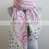 Skull Infinity Scarf Pink Skull With Star Scarf Square Skull Scarf Christmas Gift Woman Scarf Woman Accessory Halloween Scarf Sh thumbnail-5