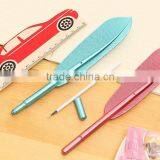 0.5mm Black Pen Feather Shape Ballpoint Pen Plastice Office Stationery Pen thumbnail-4